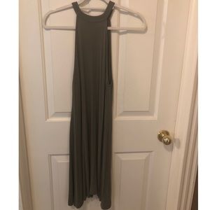 Green ribbed soft and sexy dress